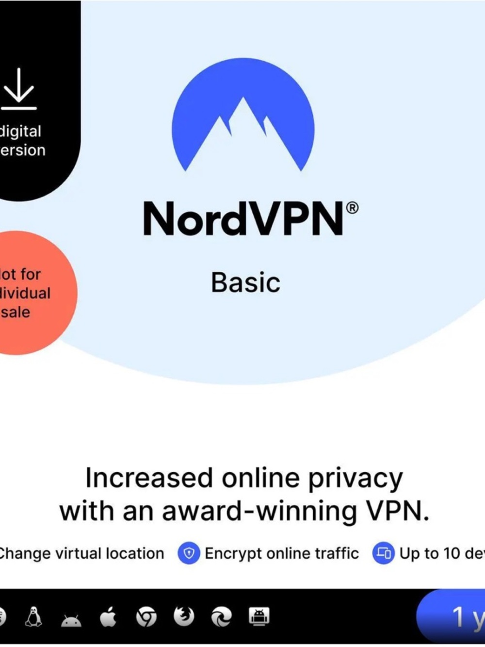 NordVPN Basic - Premium VPN - 1 year